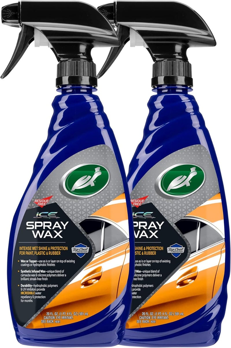 TurtleWax 53878 ICE Spray Wax, Ultimate High Shine Wax Finish, For Use on Car Paint, Trim and Plastics, Safe for Motorcycles, RV's, Trucks and More, 20 oz. (Pack of 2) - Image 1