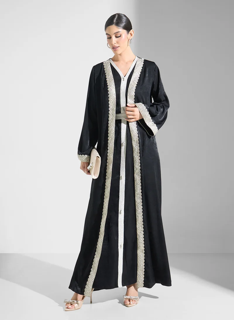 Akadia Fashion GOLDEN LACE 2 PCS CREPE KAFTAN