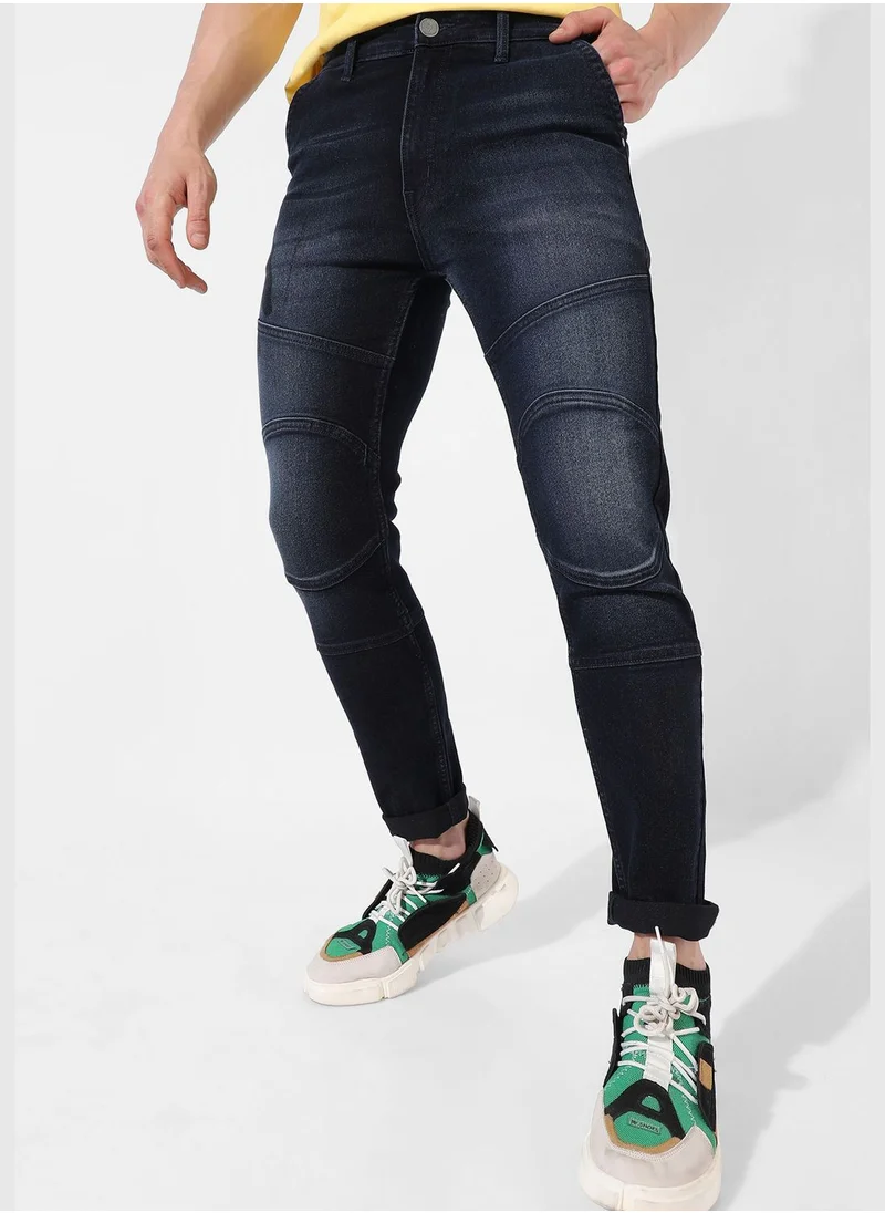 Campus Sutra Men's Dark-Washed Denim Jeans