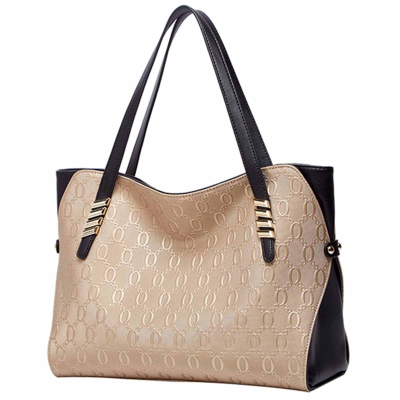 BOYATU Genuine Leather Women Tote Bags: Large Designer Shoulder Purses for - Soft Fashion Handbags (Gold) - Image 1