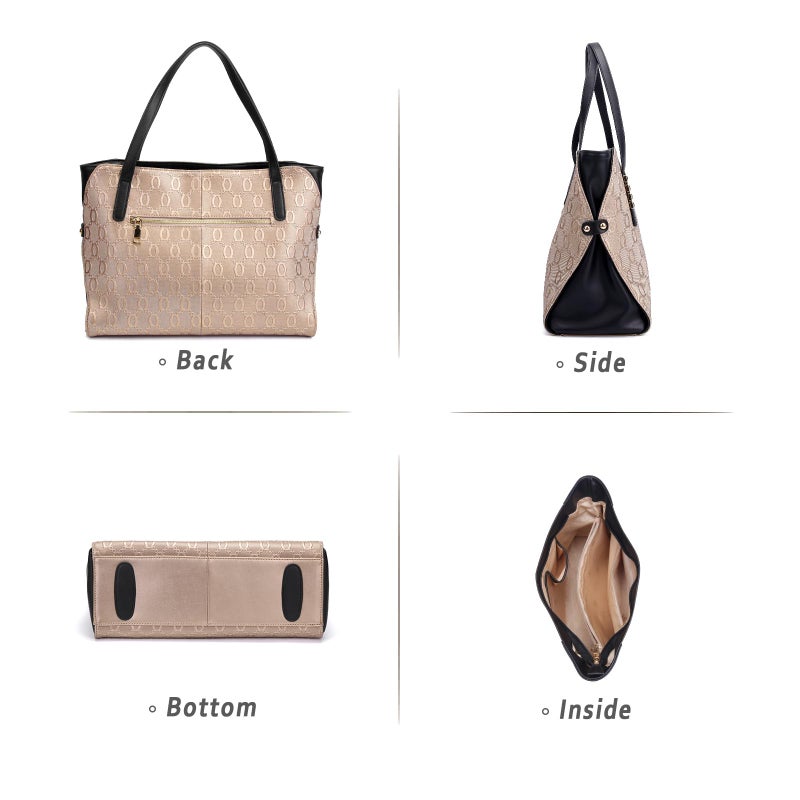 BOYATU Genuine Leather Women Tote Bags: Large Designer Shoulder Purses for - Soft Fashion Handbags (Gold) - Image 5