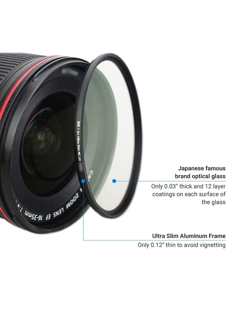 JJC JJC 49mm UV Filter for Canon EOS R100 R50 R10 with RF-S 18-45mm Kit Lens, for Canon EOS M50 M50 Mark II M5 M6 M6 Mark II M200 M100 with EF-M 15-45mm Kit Lens & More Lenses with 49mm Filter Thread  - Image 3