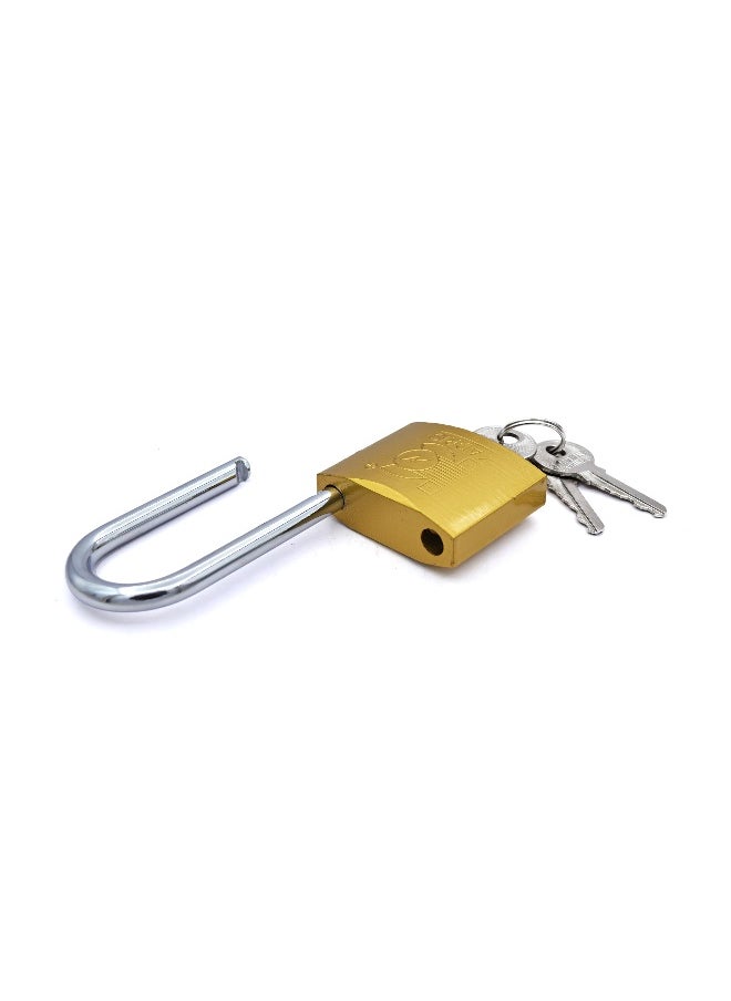 KADRIS - Heavy-Duty Security Padlock Long HA-1432, Weather-Resistant in Solid Brass Lock 50 MM - Padlock  shackle with Keys for Sheds, Storage Unit, School, Gym Locker, Fence, Toolbox, Hasp Storage - Image 1