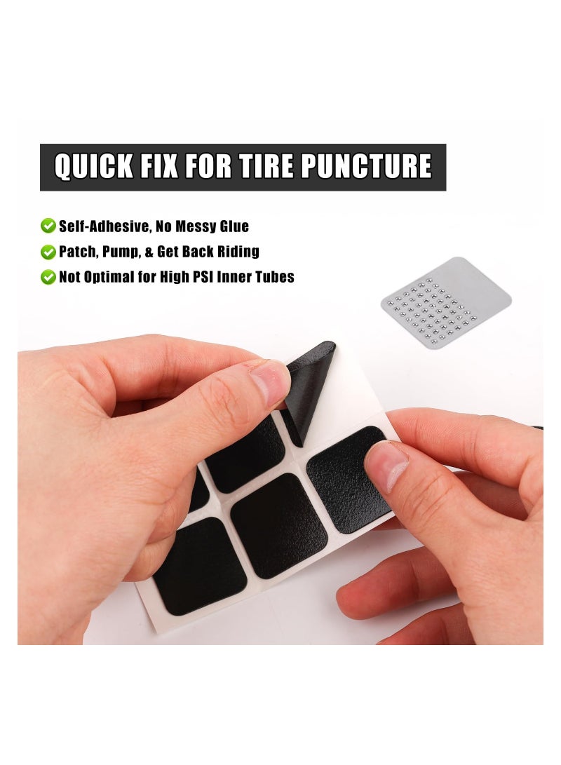 Zikra Puncture Bike Tire Repair Kit, 24pcs Tire Patches and 2pcs Metal Rasps, Bicycle Tire Repair Kit, Practical Bike Tire Patch Kit Road Bike Tire Patch Tool Easy & Quick Repair for Bicycles(26pcs ) - Image 5
