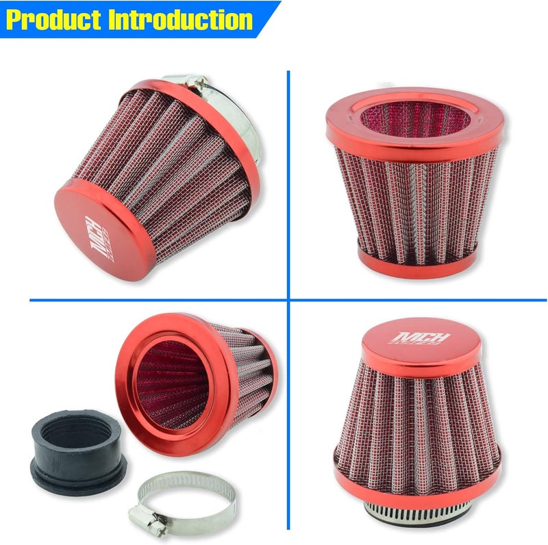 MCHMFG Motorcycle Air Filter 38mm for SSR 110cc 125cc Coolster CRF Dirt Pit Bike GY6 50cc Scooter Moped QMB139 Engine Parts (Red) - Image 5