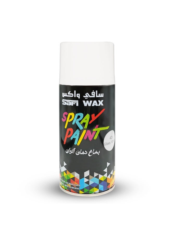 SAFI WAX Spray Paint | Color 40: Gloss White | 400ml Aerosol Can | High Luster, Fast-Drying, Multi-Purpose Enamel for Automotive Touch-Ups, Furniture, and Decorative Use (SFW-P-40) - Image 3