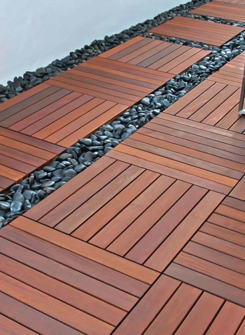 HOME TASTE Wooden Interlocking Decking Tiles 10 PcsHardwood Flooring for Patios Gardens Walkways Stylish Deck Tiles for Indoor & Outdoor Use - Image 4