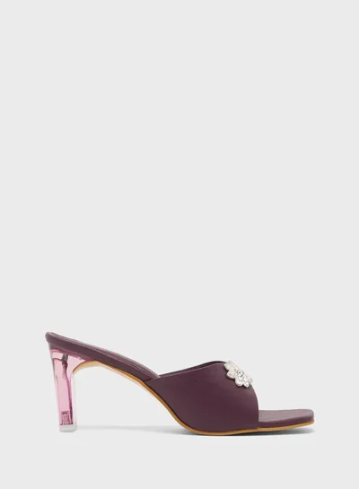 Pink Step High Heeled Sandal With Bow