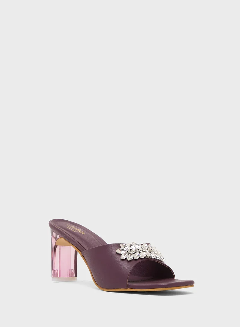 Pink Step High Heeled Sandal With Bow