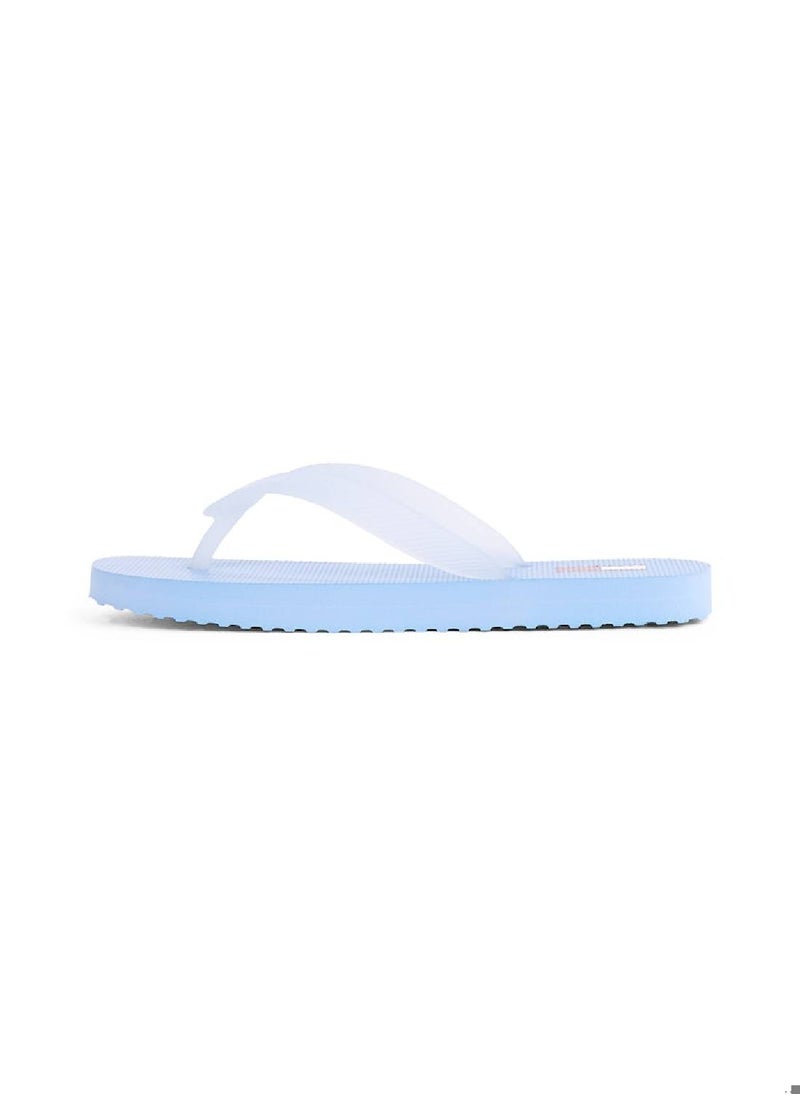 TOMMY JEANS - Women's Logo Flip-Flops  - Faux Leather, Blue - Image 1