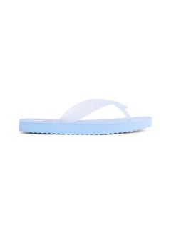 Women's Logo Flip-Flops  - Faux Leather, Blue