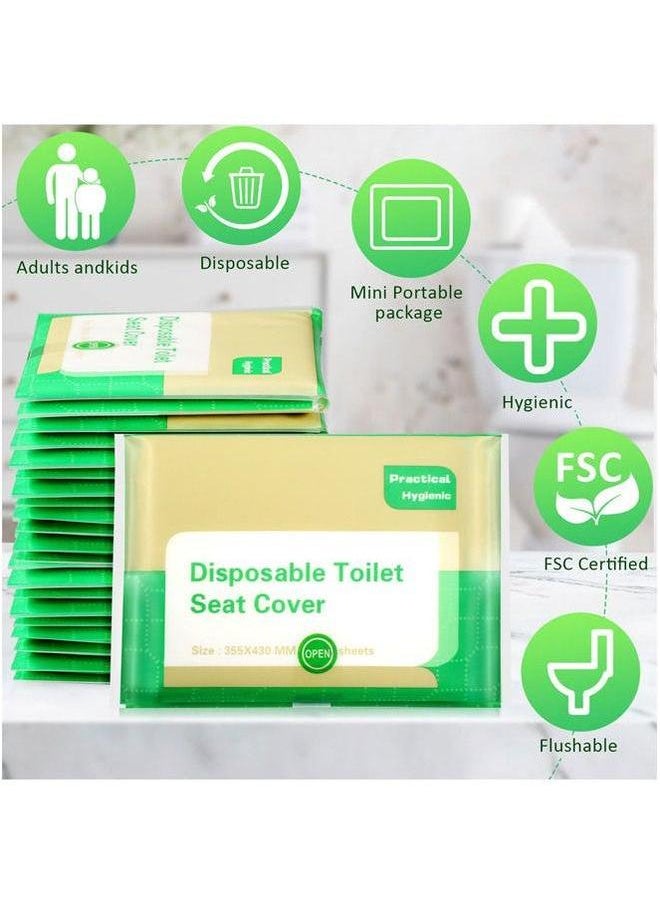 HOMESTAR 50 Pcs Flushable Disposable Toilet Seat Cover Set Clear  - Image 5