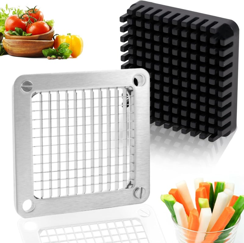 Piwerod 1/4" Replacement Dicer Chopper Blade with Pusher Block, Commercial French Fry Cutter Blade, Commercial Vegetable Chopper for Onion Dicer Tomato Dicer French Fries Cutter - Image 1