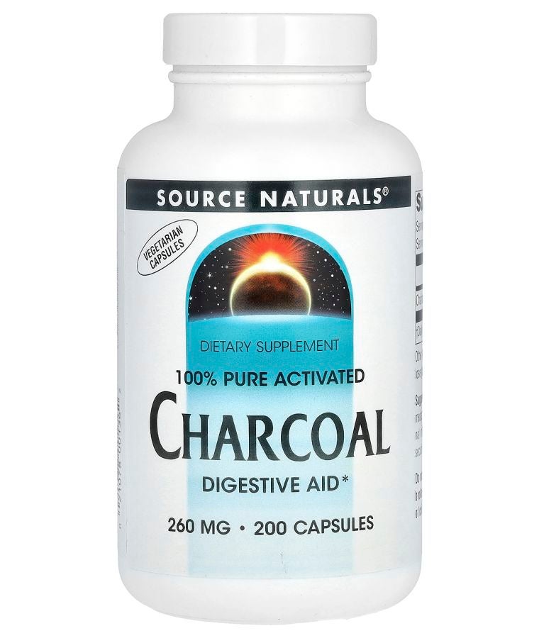 100% Pure Activated Charcoal 260 mg  200 Capsules