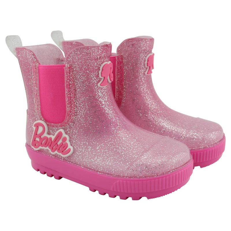 Barbie Toddler Chelsea Rain Boots, Waterproof Rubber Kids Boots - Pink Ombre Glitter, Size 5 - Image 5