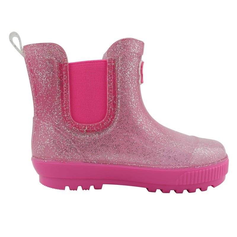 Barbie Toddler Chelsea Rain Boots, Waterproof Rubber Kids Boots - Pink Ombre Glitter, Size 5 - Image 4