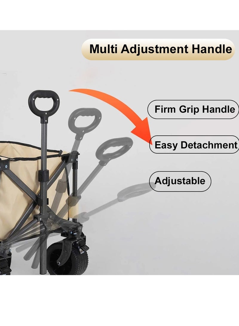 HEXAR® Heavy Duty Shopping Trolley Collapsible Utility Cart Beach Wagon 360° Wheels & Adjustable Handle, 150Kg Capacity Foldable Grocery Cart for Garden Patio Outdoor Camping Picnic - Image 5