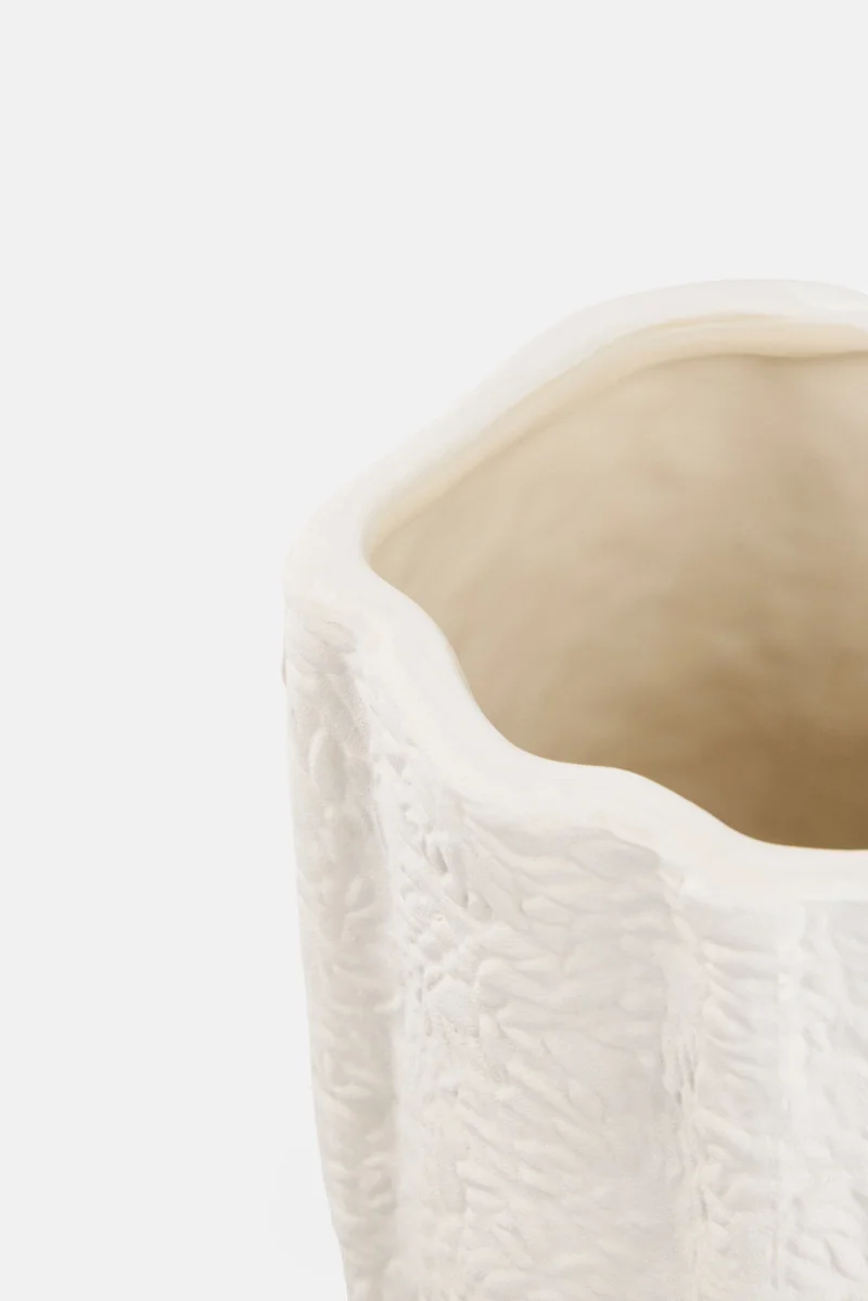 موي موتشو مزهرية ديكور سيراميك بيضاء