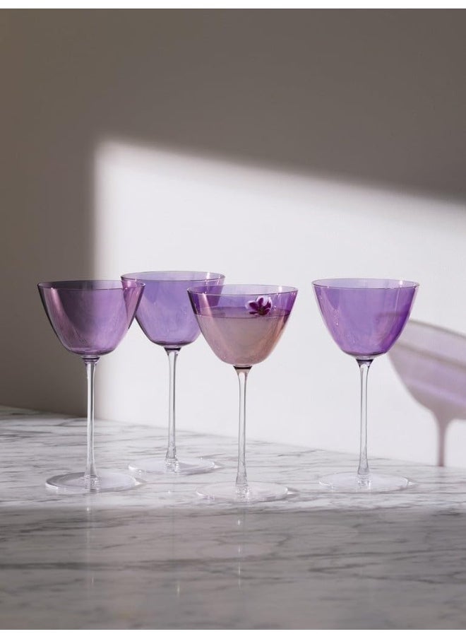 LSA International LSA International LS 579448 Paars Aurora Martini Glass 195 ml Set of 4  - Image 5