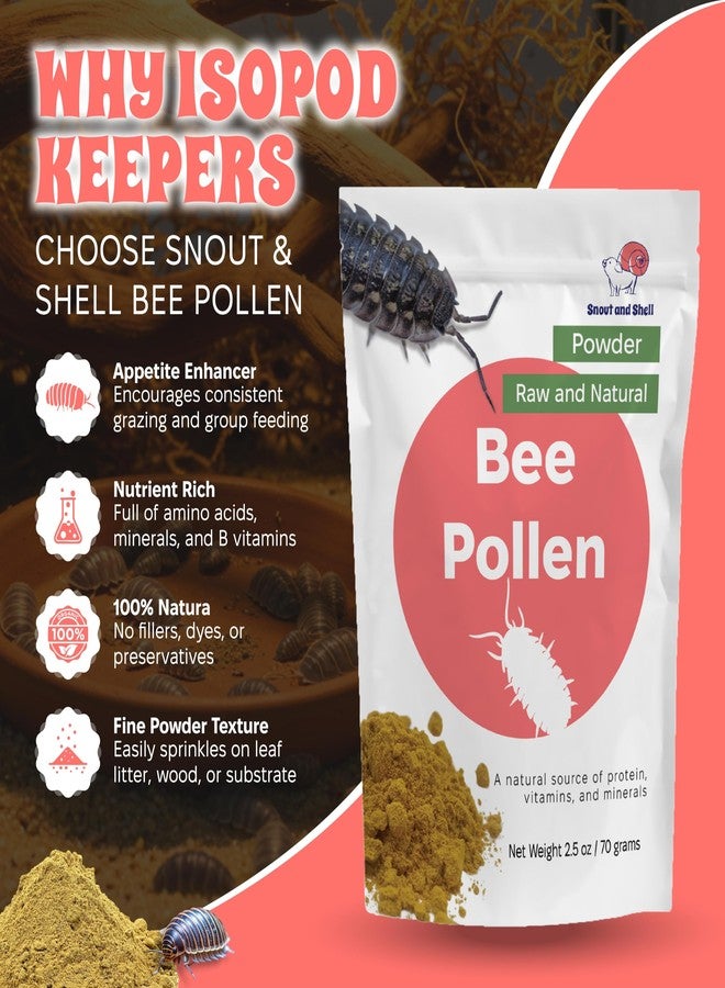 Snout and Shell Bee Pollen Powder for Isopods - 100% USA-Sourced Natural Bug and Insect Supplement - Breeding Support for Bioactive Enclosures - Fine Powder Clean-Up Crew Food - 2.5 oz - Image 2