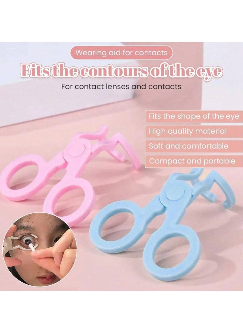 KHAJUL 1 Set of Women Eye Care Tools for Inserting and Removing Contact Lenses Soft Plastic Tweezers Scraper Suction Cup for Lens Accessories Beauty Tools (Pink)  - Image 5