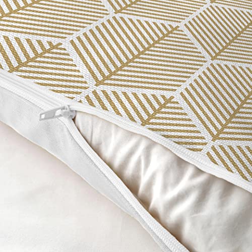 AEROHAVEN Premium Set of 5 Ethnic Digital Printed Hand Stitched Throw Pillow/Cushion Covers - (Beige and White, 16 x 16 Inch) - Image 4