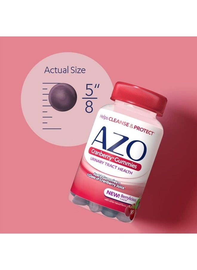 AZO Cranberry Urinary Tract Health Gummies Dietary Supplement, 2 Gummies = 1 Glass of Cranberry Juice, Helps Cleanse & Protect, Natural Mixed Berry Flavor, Non-GMO, 72 Gummies  - Image 4