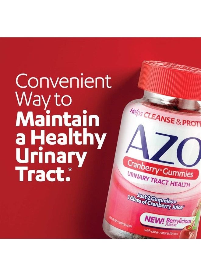 AZO Cranberry Urinary Tract Health Gummies Dietary Supplement, 2 Gummies = 1 Glass of Cranberry Juice, Helps Cleanse & Protect, Natural Mixed Berry Flavor, Non-GMO, 72 Gummies  - Image 2