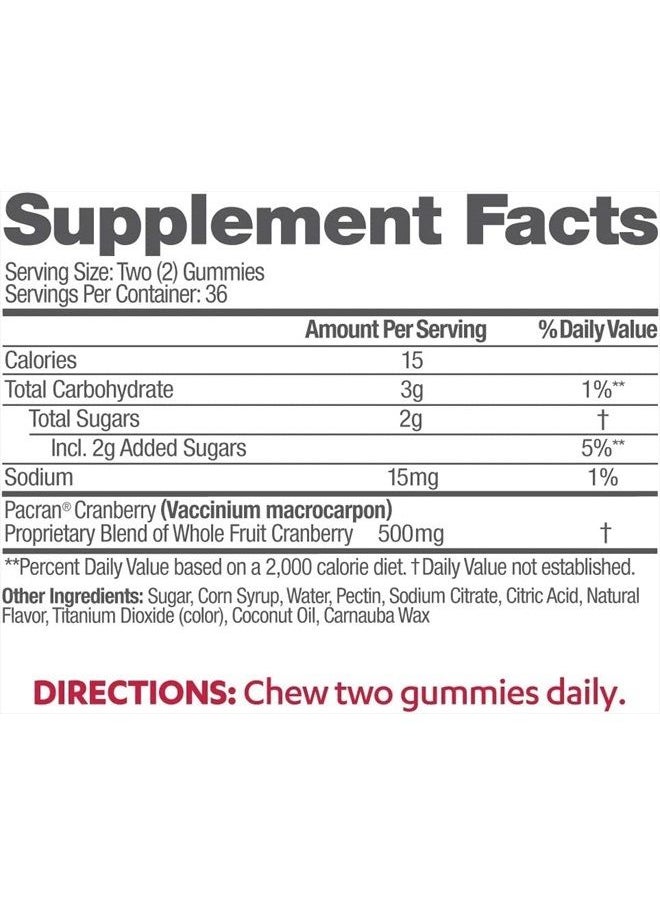 AZO Cranberry Urinary Tract Health Gummies Dietary Supplement, 2 Gummies = 1 Glass of Cranberry Juice, Helps Cleanse & Protect, Natural Mixed Berry Flavor, Non-GMO, 72 Gummies  - Image 5