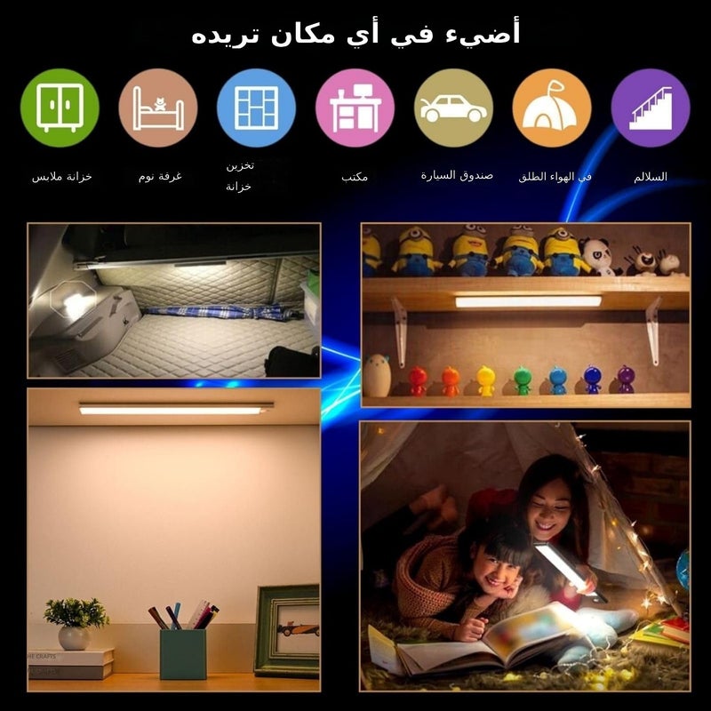 مصباح خزانة مغناطيسي قابل لإعادة الشحن من سانوفوتوريون MZ-L1007 مع مستشعر حركة، LED قابل للتعتيم بـ 3 ألوان، 40 سم - Image 5