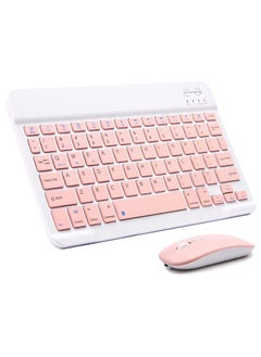 Ultra-Slim Bluetooth Keyboard and Mouse Combo Rechargeable Portable Wireless Keyboard Mouse Set for Apple iPad iPhone iOS 13 and Above Samsung Tablet Phone Smartphone Android Windows