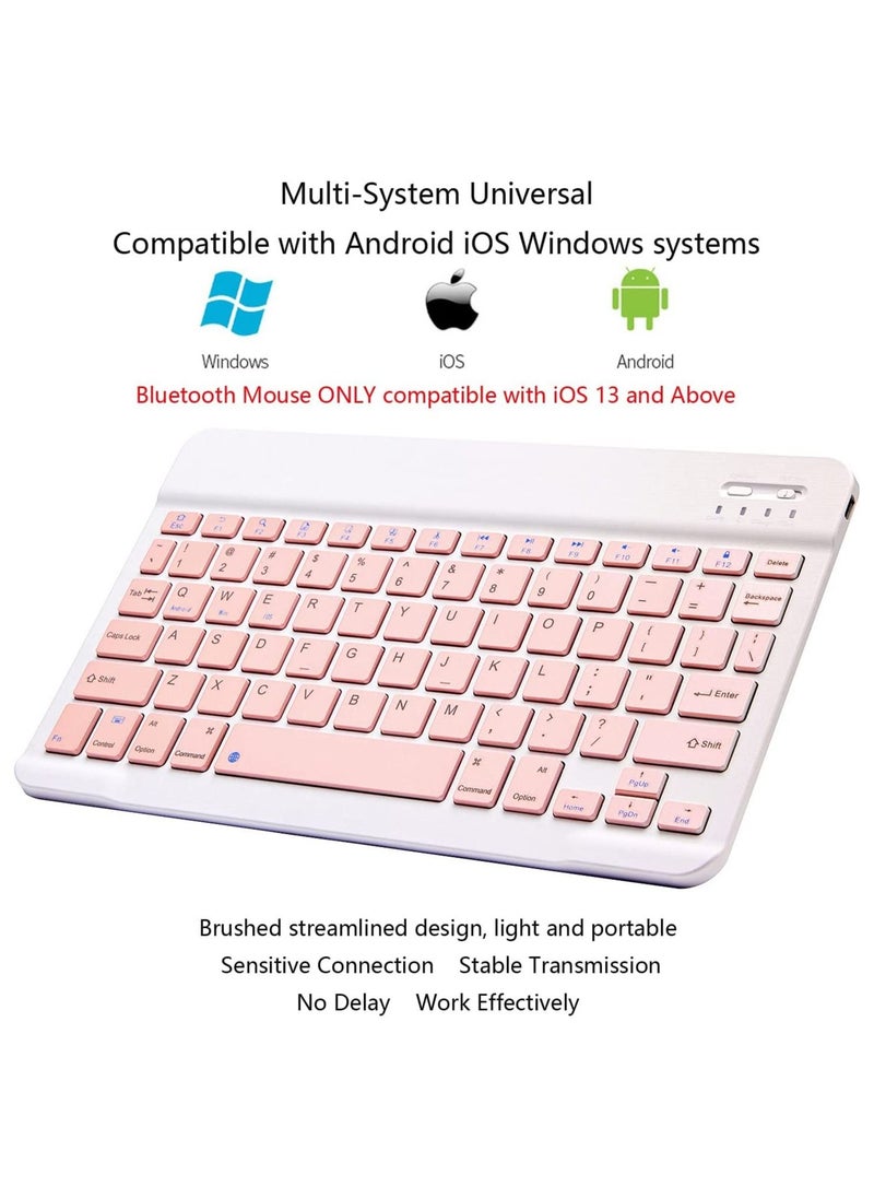 ELTRAZONE - Ultra-Slim Bluetooth Keyboard and Mouse Combo Rechargeable Portable Wireless Keyboard Mouse Set for Apple iPad iPhone iOS 13 and Above Samsung Tablet Phone Smartphone Android Windows - Image 1