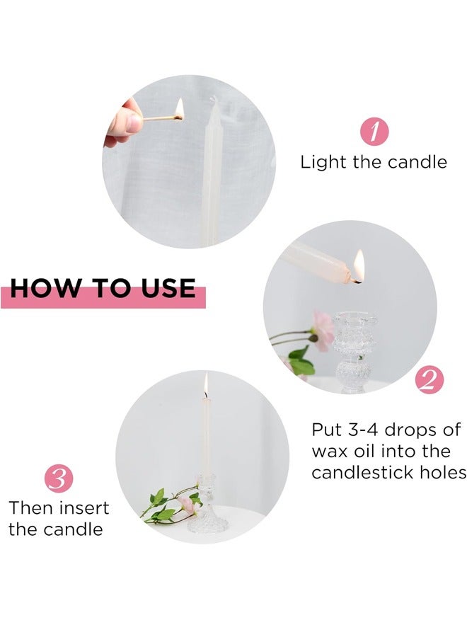 oldlaiben Glass Candlestick Holders, Clear Diamond Taper Candle Holders for Table Centerpiece, Home Decorations, Valentine Day, Wedding and Party（Clear） - Image 4