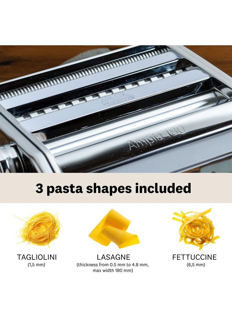 MARCATO MARCATO Made in Italy Ampia 180 Classic Manual Pasta Machine Chrome Steel Makes Lasagne Fettuccine  Tagliolini  - Image 3