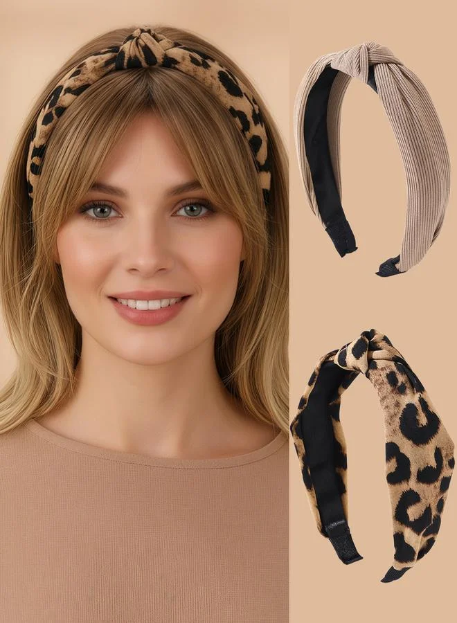 Take Two Set of 2 - Leopard Print Knot Headband