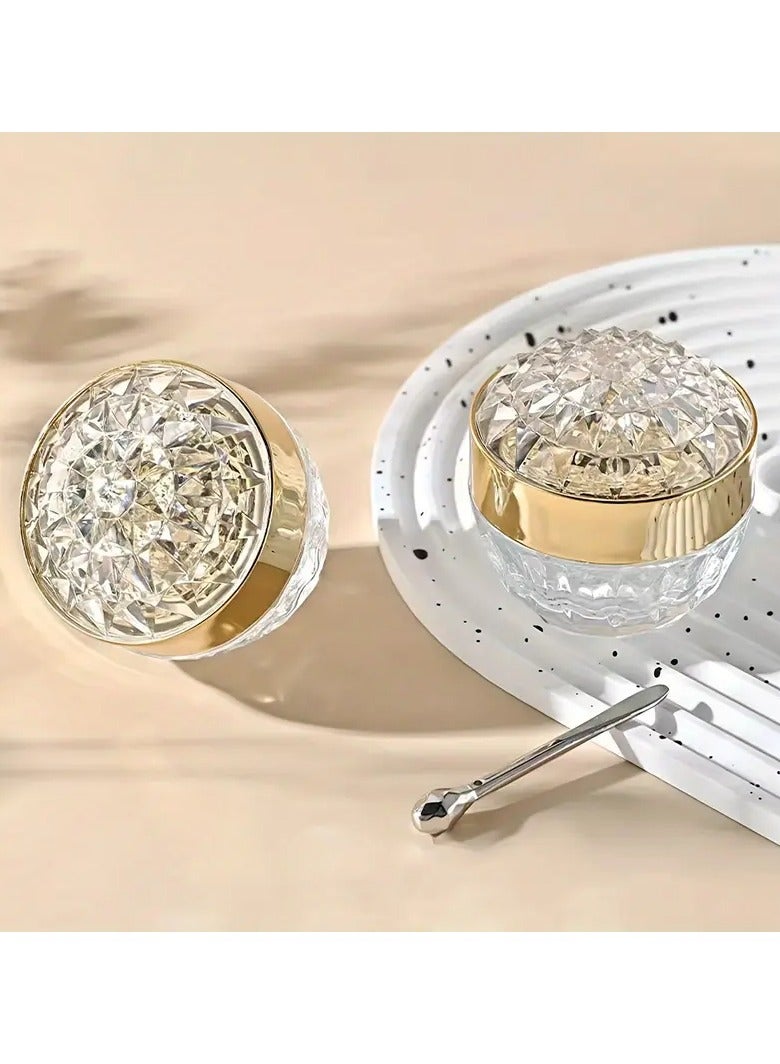 Rozino Luxury Crystal Glass Cream Jar - 1pc, Twist-Top Cosmetic Container for Face & Body Creams, Fragrance-Free - Image 5