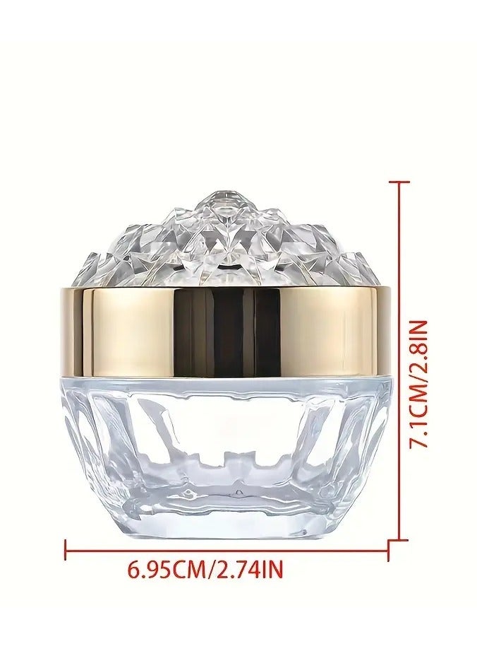 Rozino Luxury Crystal Glass Cream Jar - 1pc, Twist-Top Cosmetic Container for Face & Body Creams, Fragrance-Free - Image 3