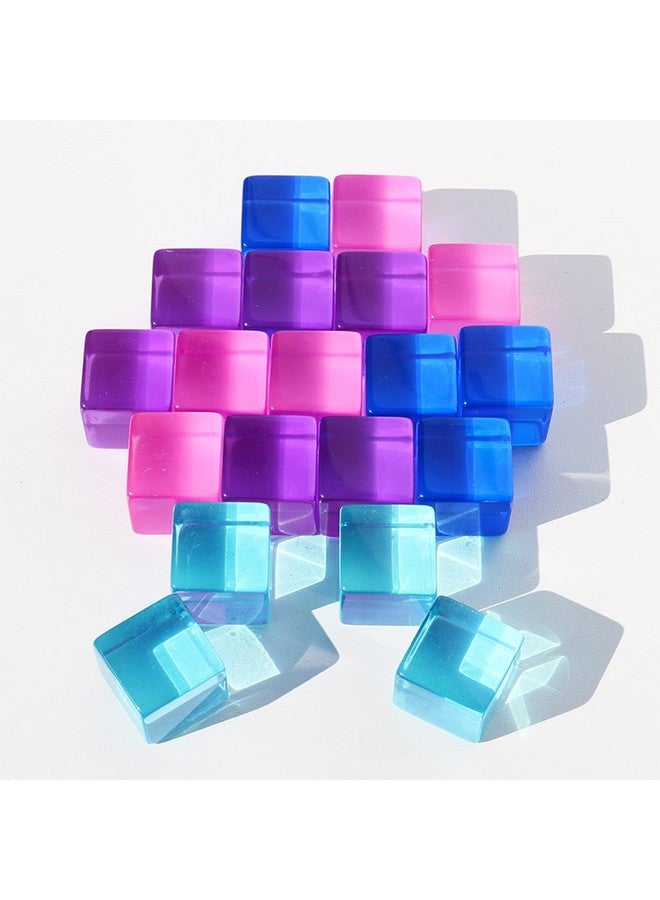 Candywood Rainbow Acrylic Gem Cubes Blocks Children Educational Sensory Training Crystal Toys Baby Learn Color Light Shadow Stacking Toys (30-Pcs) - Image 4