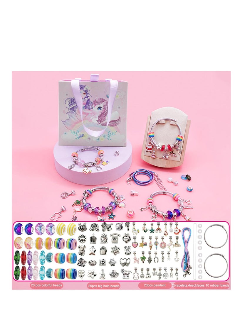 Charm Bracelets Making Kit for Girls, 99 Pieces of Jewelry Making Set with Jewelry Box, DIY Jewelry Making Toy Gift Set, Suitable for Girls 6-12 Years Old  - Image 2