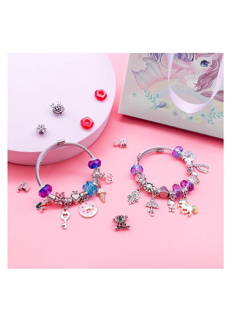 Charm Bracelets Making Kit for Girls, 99 Pieces of Jewelry Making Set with Jewelry Box, DIY Jewelry Making Toy Gift Set, Suitable for Girls 6-12 Years Old  - Image 3