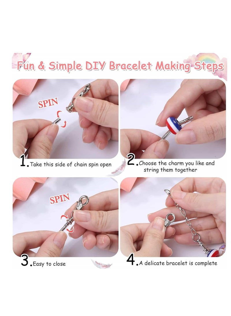 Charm Bracelets Making Kit for Girls, 99 Pieces of Jewelry Making Set with Jewelry Box, DIY Jewelry Making Toy Gift Set, Suitable for Girls 6-12 Years Old  - Image 4