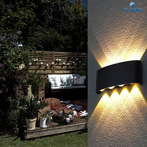 FILLISKA Aluminium LED Indoor/Outdoor Up Down Wall Light Warm White, IP-65 Waterproof & Shockproof Body(2 Year Warranty) (MattBlack 4up + 4down) - Image 2