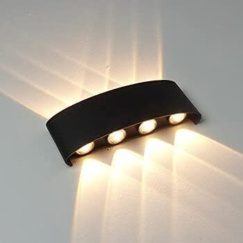 FILLISKA Aluminium LED Indoor/Outdoor Up Down Wall Light Warm White, IP-65 Waterproof & Shockproof Body(2 Year Warranty) (MattBlack 4up + 4down) - Image 4