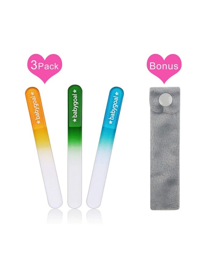 babygoal - Baby Nail Files 3 Pack,Newborn Nail Files With A Pouch,Genuine Czech Float Glass, Gift For Newborns,Toddlers,Infant, Babies &Young Children 3Nf02 - Image 1
