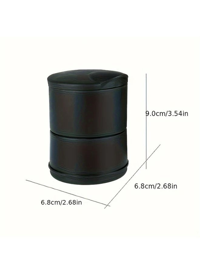 1pc Leakproof Car Ashtray With Lid Fire Resistant ABS Activated Carbon Filter Smoke Odor Control - Image 2