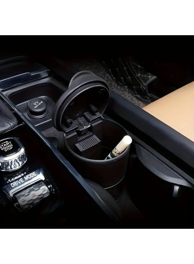 1pc Leakproof Car Ashtray With Lid Fire Resistant ABS Activated Carbon Filter Smoke Odor Control - Image 5