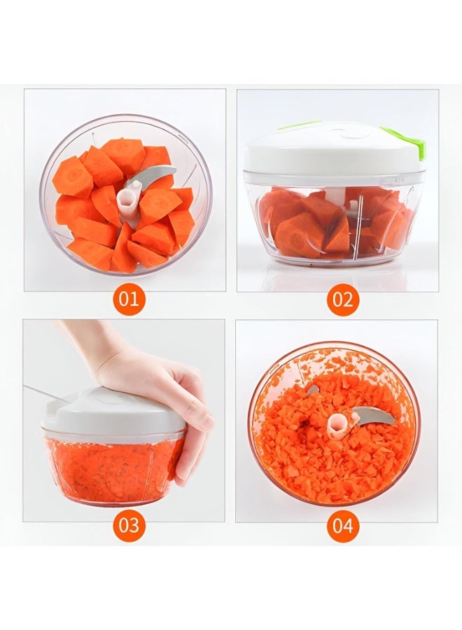 مفرمة مطبخ يدوية بحبل سحب - تقطيع سريع وفعال للحوم والبصل والثوم والخضراوات - Image 2