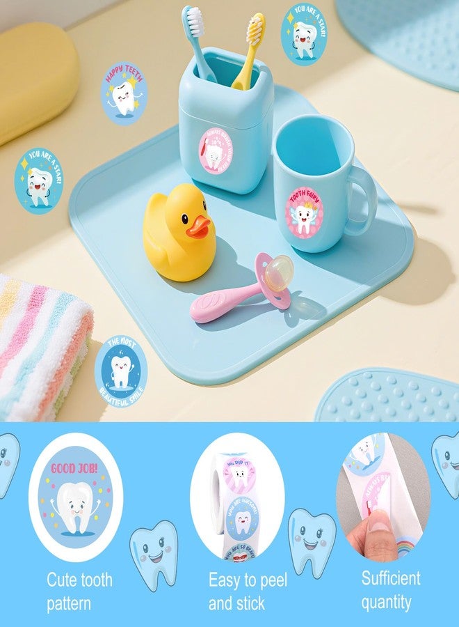 Penitue 1000pcs Dental Stickers, 1.5in Round Cute Dentist Decals Tooth Fairy Stickers Reward Prize for Kids Fun Dental Decorations for Notebook Laptop Water Bottle (Style 2) - Image 4