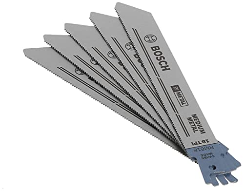 Bosch RM618 6-Inch 18T Metal Cutting reciprocating Saw Blades - 5 Pack, Blue - Image 1
