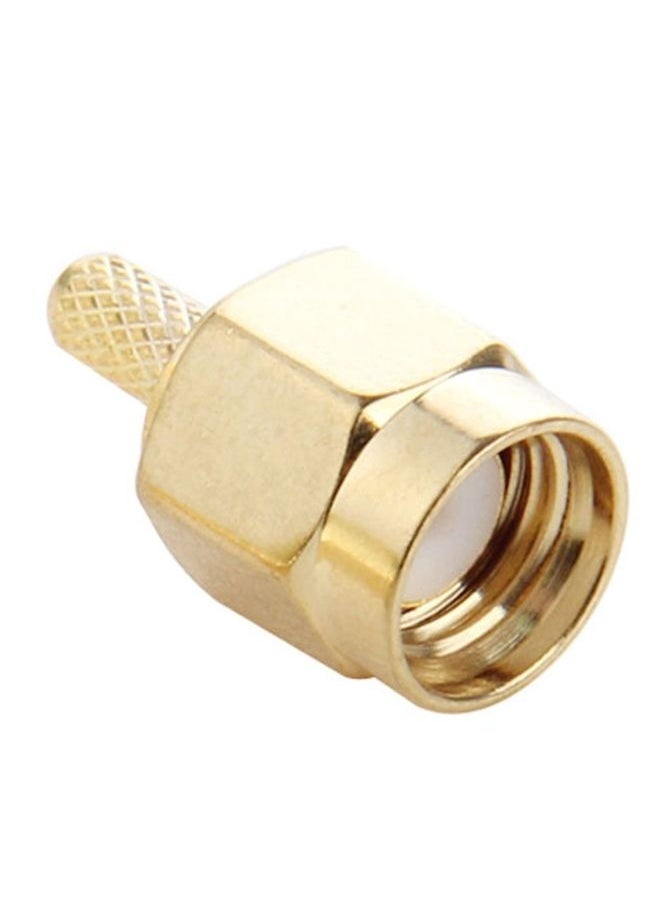 BURAQ 10 PCS Gold Plated Crimp RP-SMA Male Plug Pin RF Connector Adapter  - Image 3